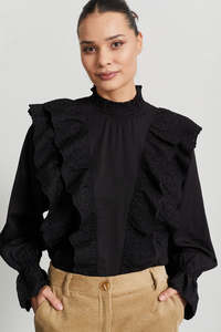 Rue de Femme Sandra Blouse - Black