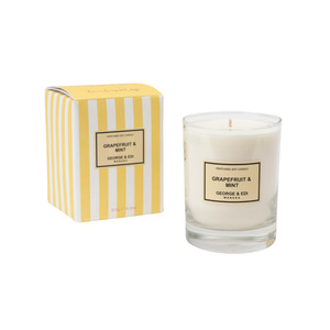 George Edi: George & Edi Large Perfumed Soy Candle 310g - Grapefruit & Mint