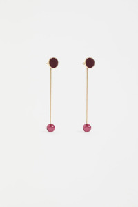 Elk Laspar Long Drop Earring - Merlot