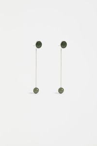 Elk Laspar Long Drop Earring - Dark Olive