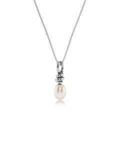 Accessories: Edblad Swivel Necklace Pearl S - Silver
