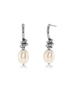 Edblad Swivel Earrings Pearl S - Silver