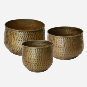 CC Interiors New York Planters - Antique Brass Finish