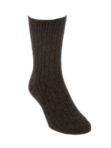 Lothlorian Possum Rib Sock - Brown Marl