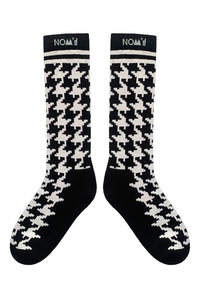 NOM*d Houndstooth Socks - Black/Putty