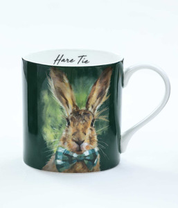 Glassware: MM Linen Bone China Mug - Hare Tie