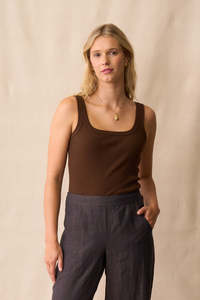 Neris Noah Square Neck Tank - Carob