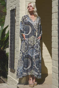 Curate Up Front Dress - Blue Plate