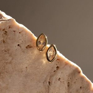 Queen of the Foxes Earrings Marquise Studs - Diamond