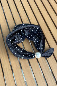 Antler Pearl Fasten Neck Tie - Black Spot