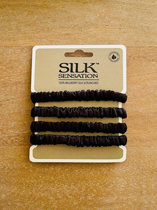 Silk Sensation Silk Scrunchie Small - Midnight Black