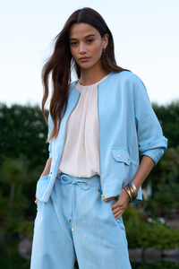 Coats And Jackets: Loobie's Story Chena Jacket - Ice Blue