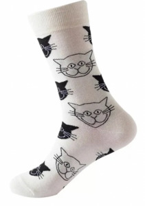 White and Black Kitty Kat Flynns Sox