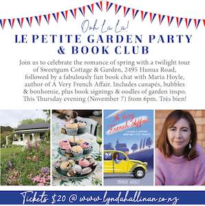 Pottery Workshops Books: Le Petite Garden Party & French Book Club, Thurs November 7 from 6pm