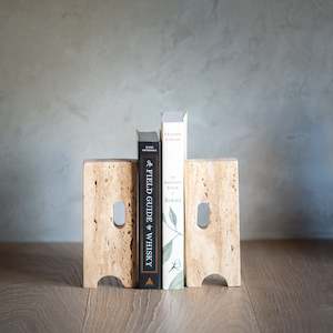 Marble Marble Onyx: Natural Travertine Bookends | Set of 2