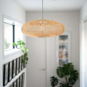 Curio Urchin, Rattan Light Shade |  Cross-Weave / Natural