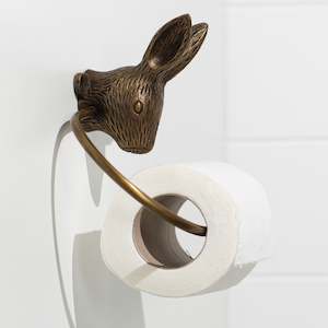 General Hardware: Brass Rabbit Toilet Roll Holder | Antique Finish