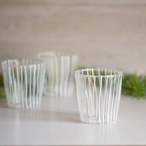 Glassware: Hand-blown Striped Glass | Clear