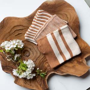 Cleaning Essentials: Kitty Cotton Knit Cloths | 3 Pk | Terracotta