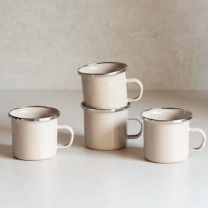 Sale: Enamel Espresso Mug | Set of 4 | Taupe
