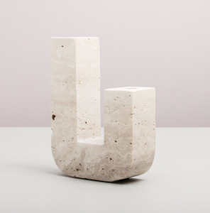 Marble Marble Onyx: Natural Travertine Tapered Candlestand