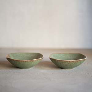 Platters Serveware: Japanese Ceramics | Wabi Sabi Small Dish | Green Fade