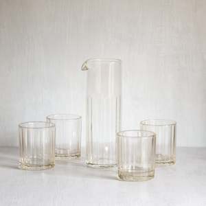 Glassware: Reed Carafe + Tumbler Set | Clear