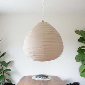 Light Shades Nz: Linen Light Shade | Pear - 60cm | New Natural