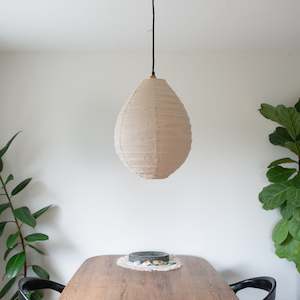Linen Light Shade | Pear - 35cm dia. | New Natural