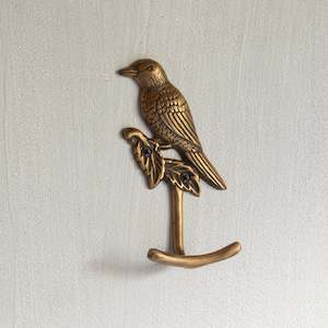 Brass 'Bird on a Branch' Hook