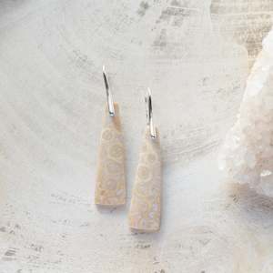 Natural Stone Earrings | Fossil Coral [Design E]