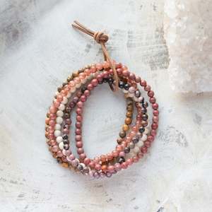 Natural Stone Bracelet Set/5 | Rosy