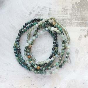 Jewellery: Natural Stone Bracelet Set/5 | Moss