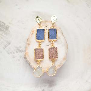 Jewellery: Raw Crystal Stone Earrings | Autumn Druzy