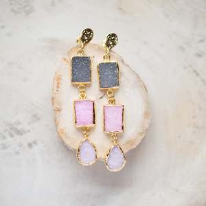 Jewellery: Raw Crystal Stone Earrings | Sherbert Druzy