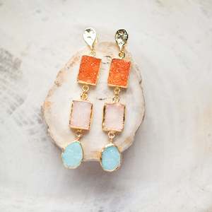 Raw Crystal Stone Earrings | Summer Druzy