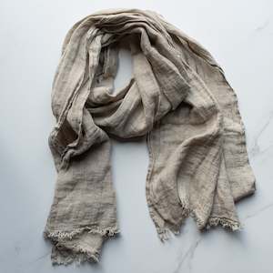 Scarves: Gauze Linen Scarf | Natural