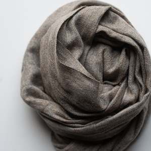 Scarves: Cashmere Wool Blend Scarf | Grey Brown Fleck