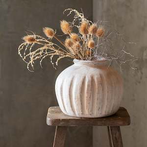 Rustic Terracotta Pot | Vertical Ribbed