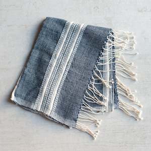 Gifts Under 100: Handwoven Hand Towel | Cotton | Navy + Natural