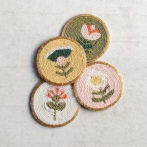 Its Time For A Drink: Beaded Coaster | Set of 4 | Scandi