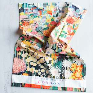 Tea Towels: Flower Market Cotton Tea Towel