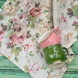 Vintage Floral Tea Towel  | Peach Blossoms