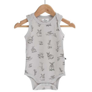 Kids Baby: Burrow & Be | Singlet Onesie | Burrowers Grey