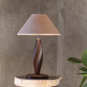 Light Shades Nz: Twist Lamp | Velvet + Wood Table Lamp