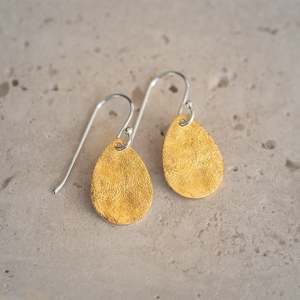 Sterling Silver + Brass Teardrop Earrings | Larme