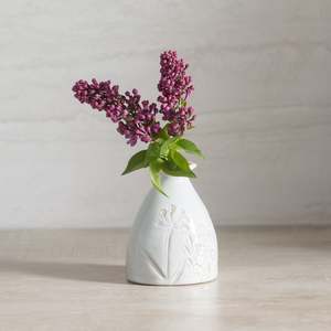 Gifts Under 50: Hedgerow Ceramic Vase Short | White