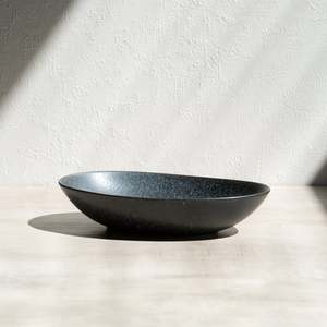 Platters Serveware: Japanese Ceramics | Wabisabi Long Oval Bowl | Black