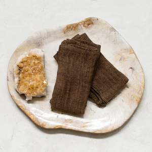 Linen + Cotton Face Washer | Bronze