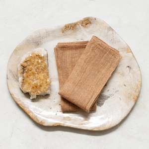 Linen + Cotton Face Washer | Sepia